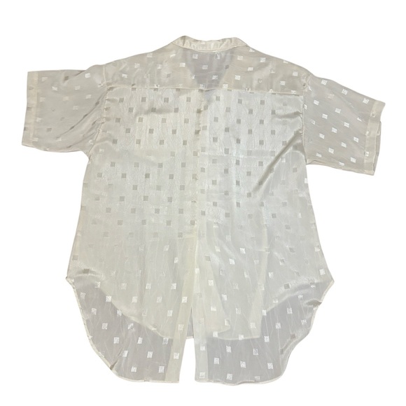 Laura Mae cream checkered button up blouse - Picture 2 of 4